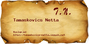 Tamaskovics Netta névjegykártya